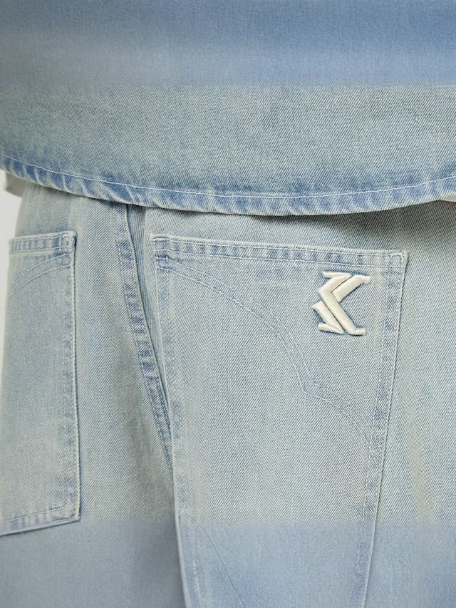 Og K Washed Western Relaxed Baggy Jeans blue