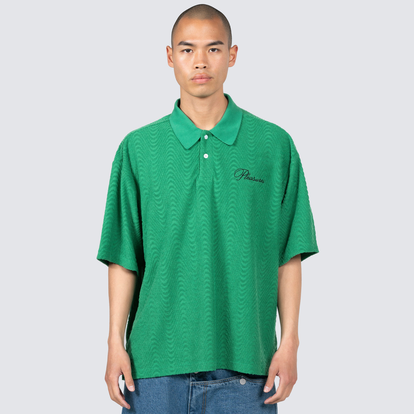 Zen Terry Boxy Polo Green