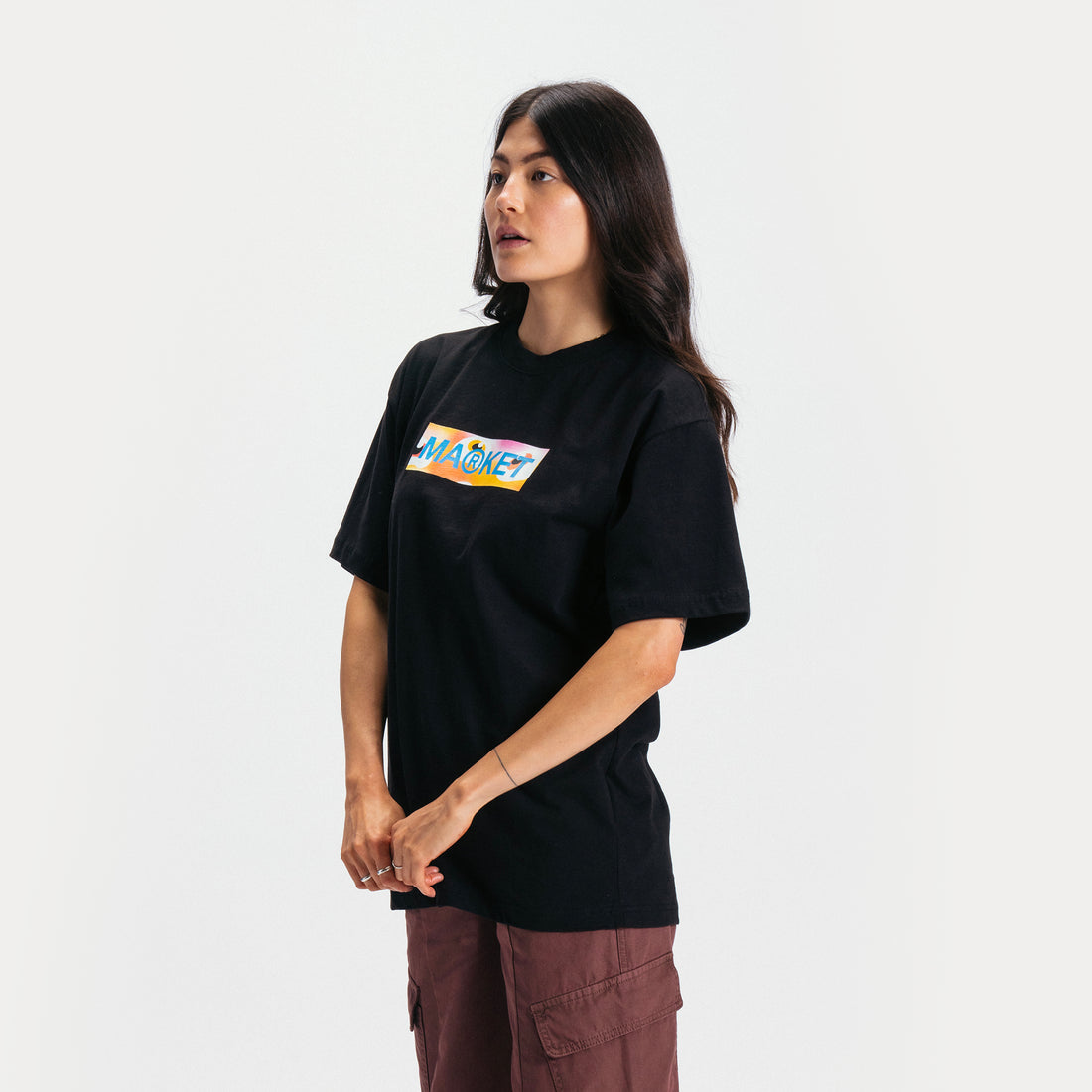 Market Bar Logo T Shirt Black