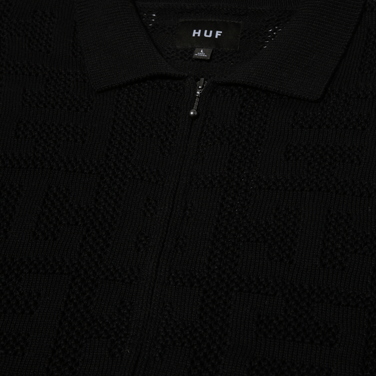 Monogram Jacquard Zip Sweater Black