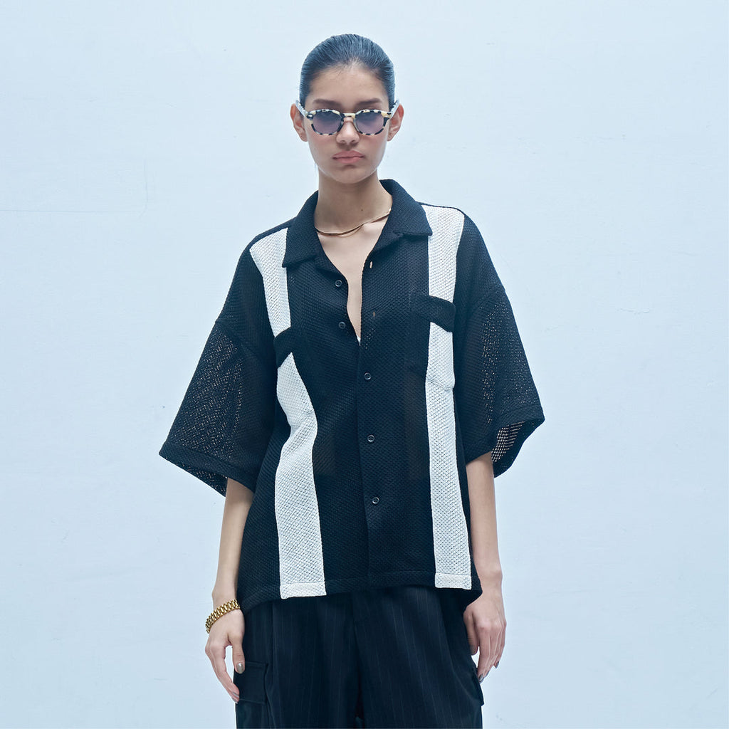 Mafia Series Summer Mesh Shirt Black X White