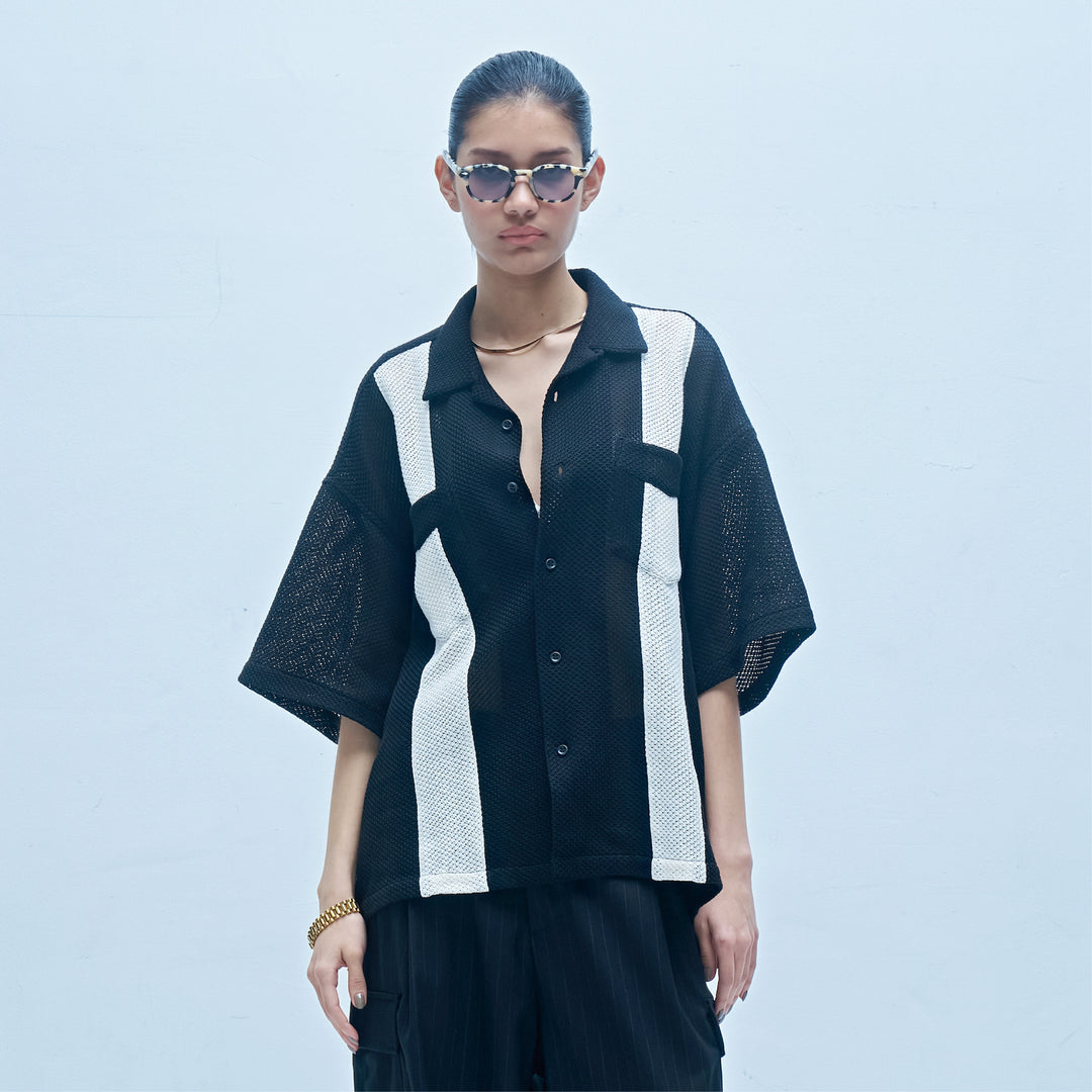 Mafia Series Summer Mesh Shirt Black X White