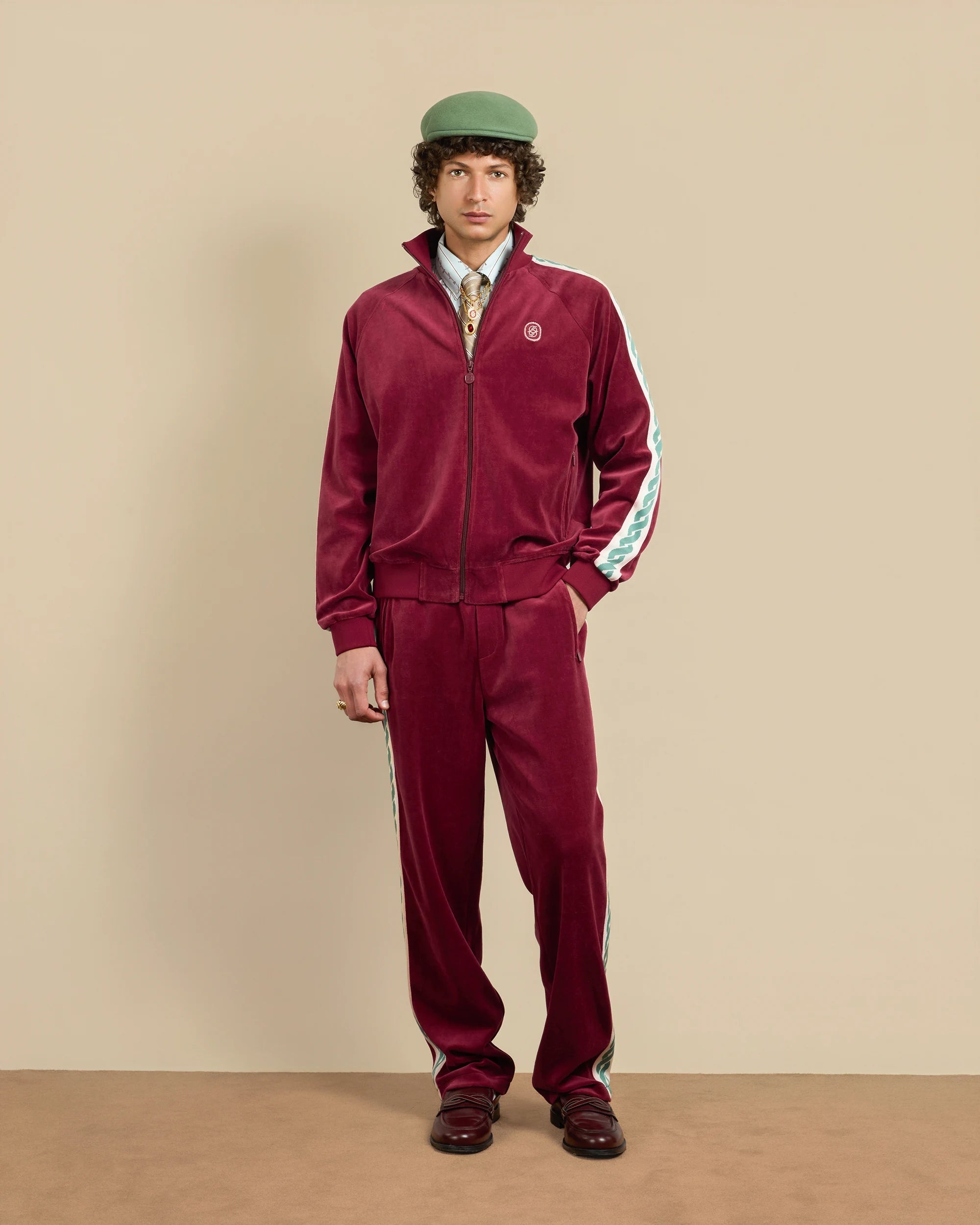 La Veste Survetement Velours Wine