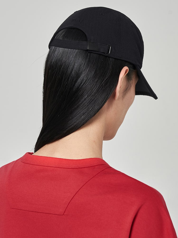 Ripstop Embroidered Ball Cap Black