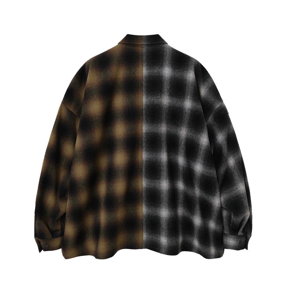 2 Face Nel Shirt Yellow x White Ombre Plaid