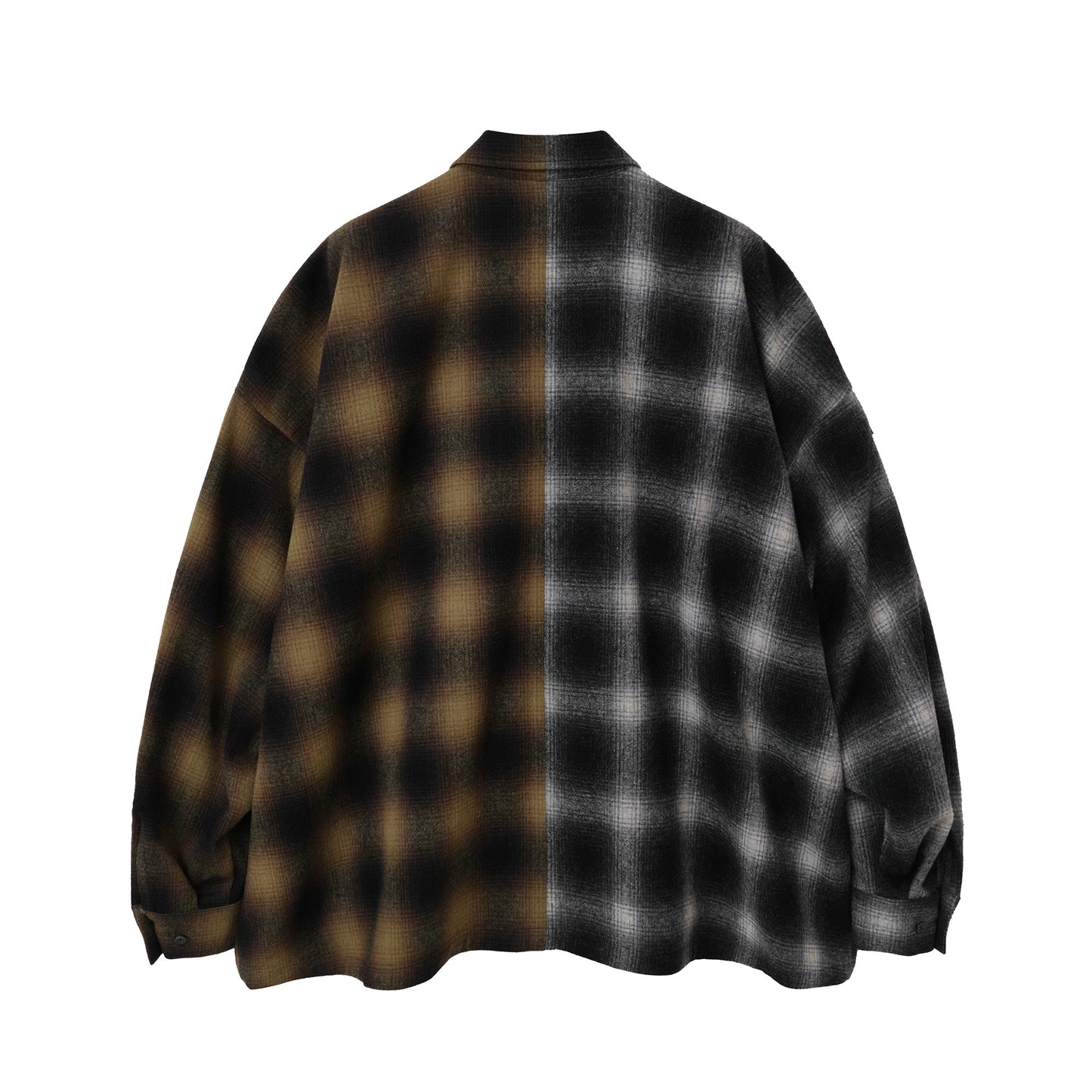 2 Face Nel Shirt Yellow x White Ombre Plaid