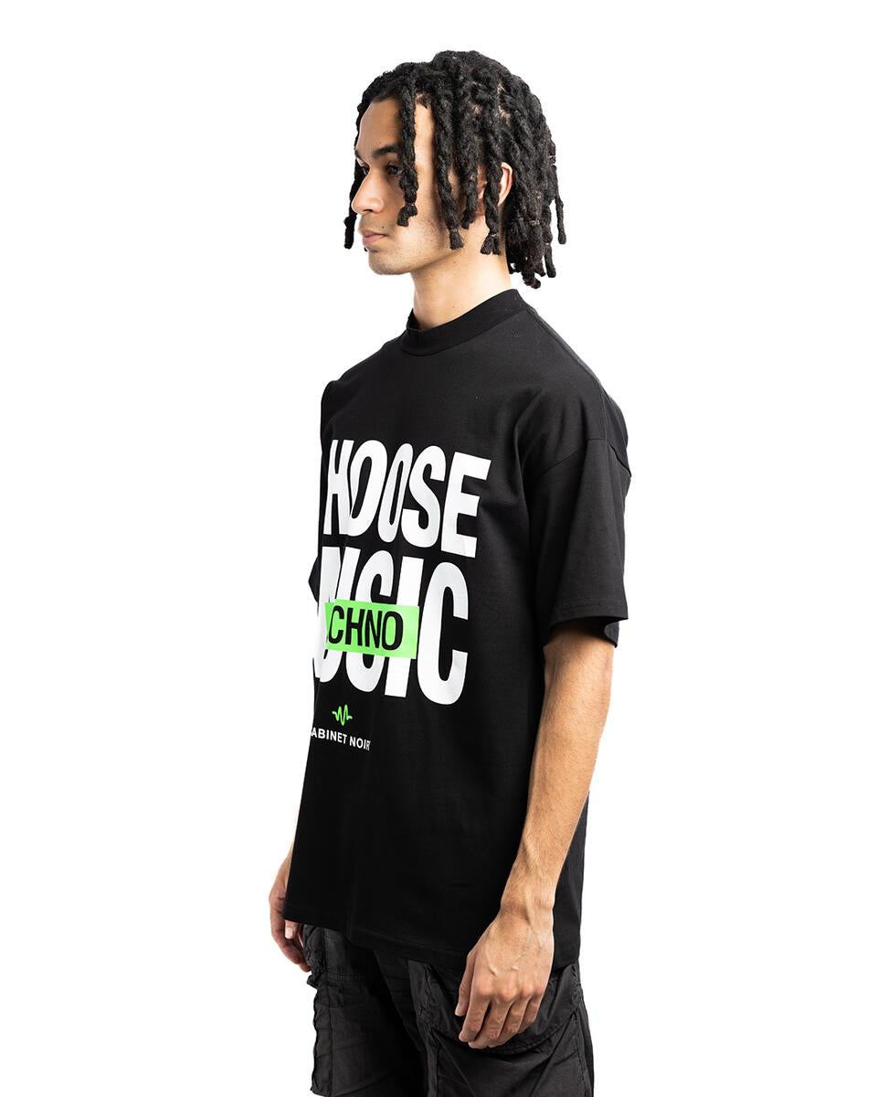 Music Is Life Tee Techno Black