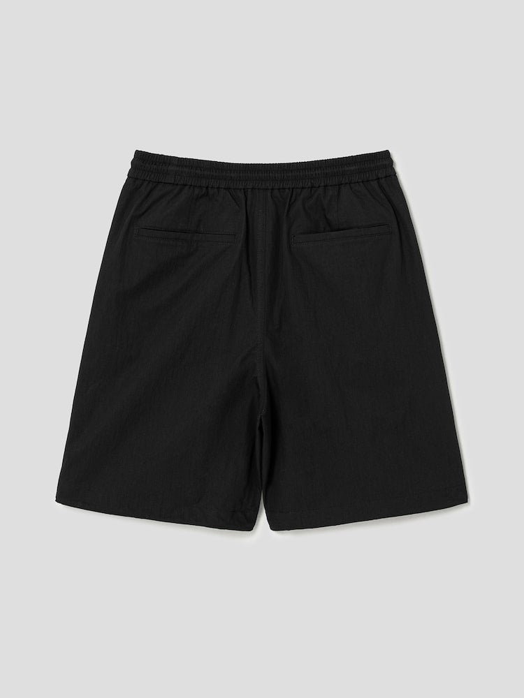 Cotton Side Zipper Shorts Black