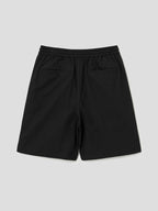 Cotton Side Zipper Shorts Black