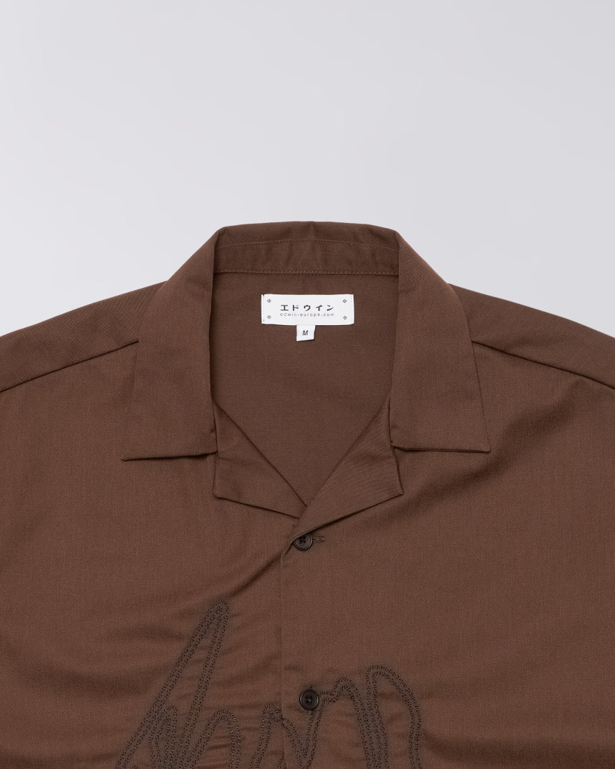 Shizuku Shirt Ss Coffee Bean Garment Washed