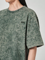 Loose Fit Garment Dyed Short Sleeve T Shirts Khaki