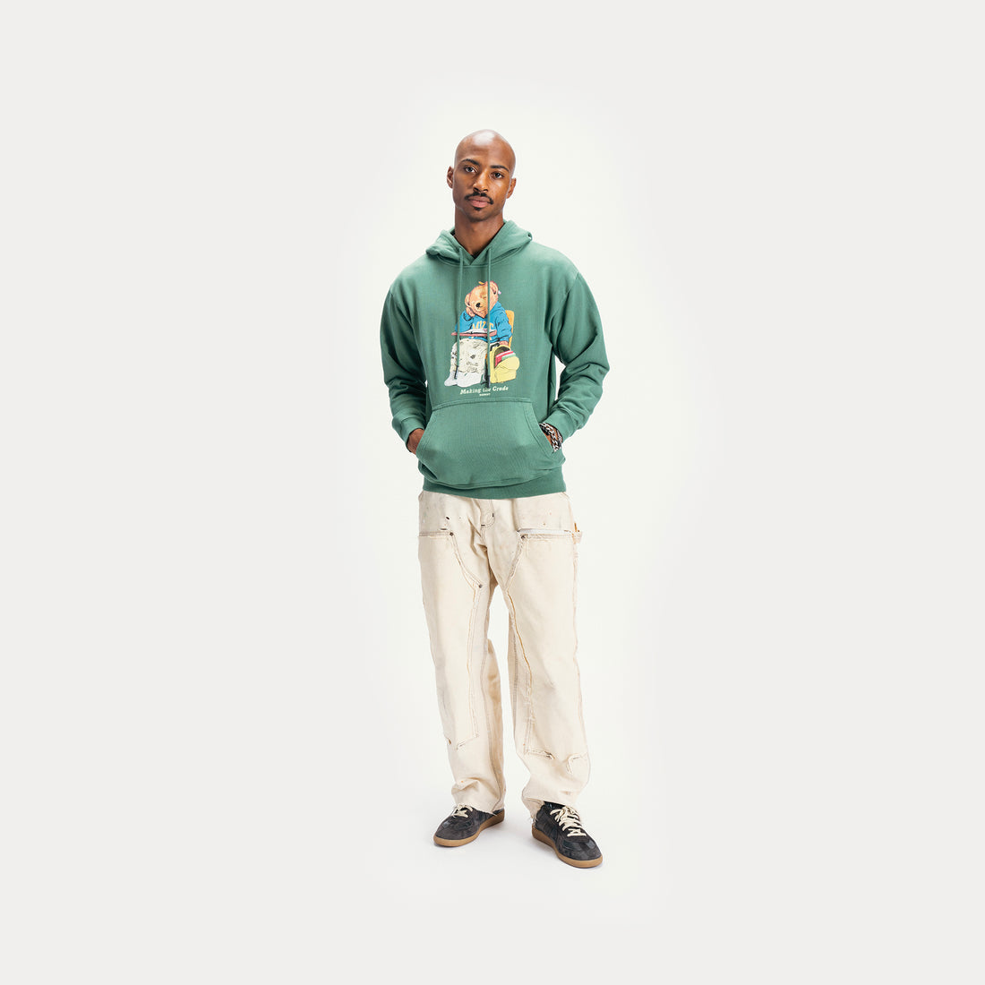 Making The Grade Bear Pullover Hoodie Fern
