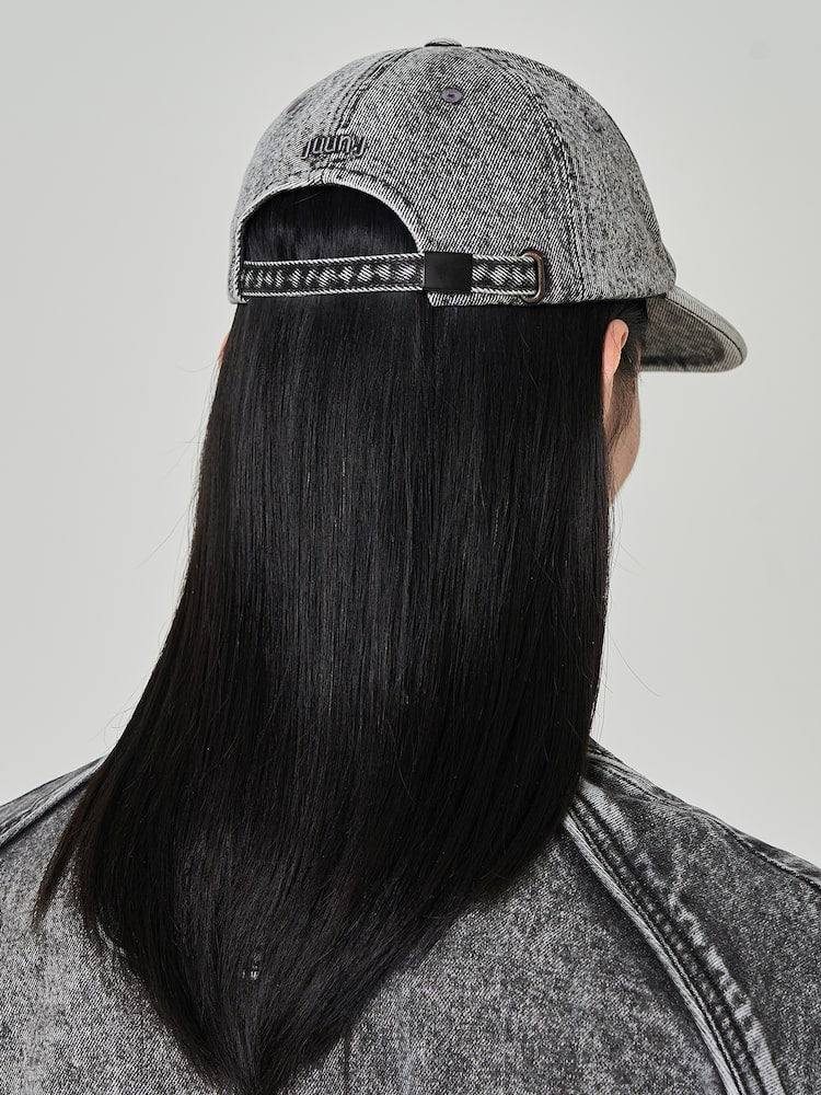 Denim Logo Ball Cap Grey