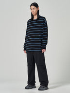 Nylon Side Zipper Pants Black