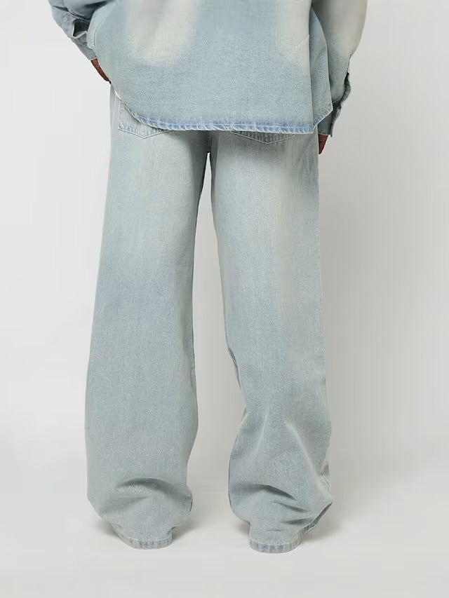 Og K Washed Western Relaxed Baggy Jeans blue