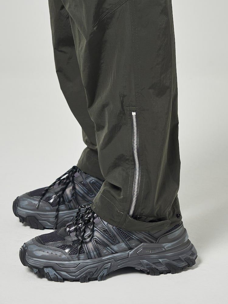 Low Crotch Nylon Pants Khaki