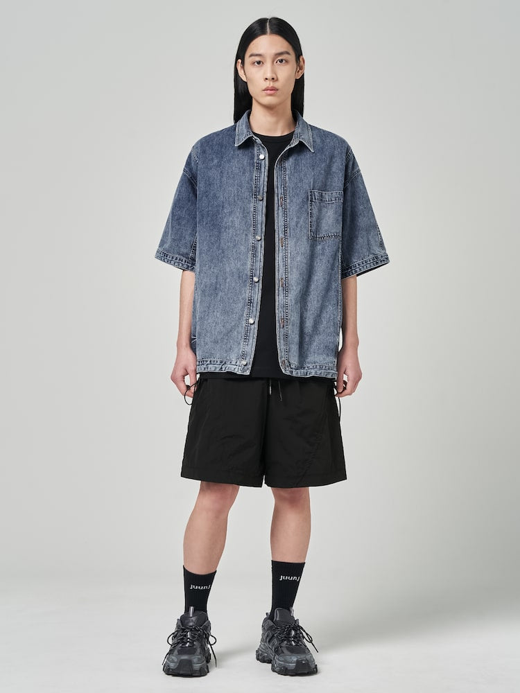 Nylon Puckering Shorts Black