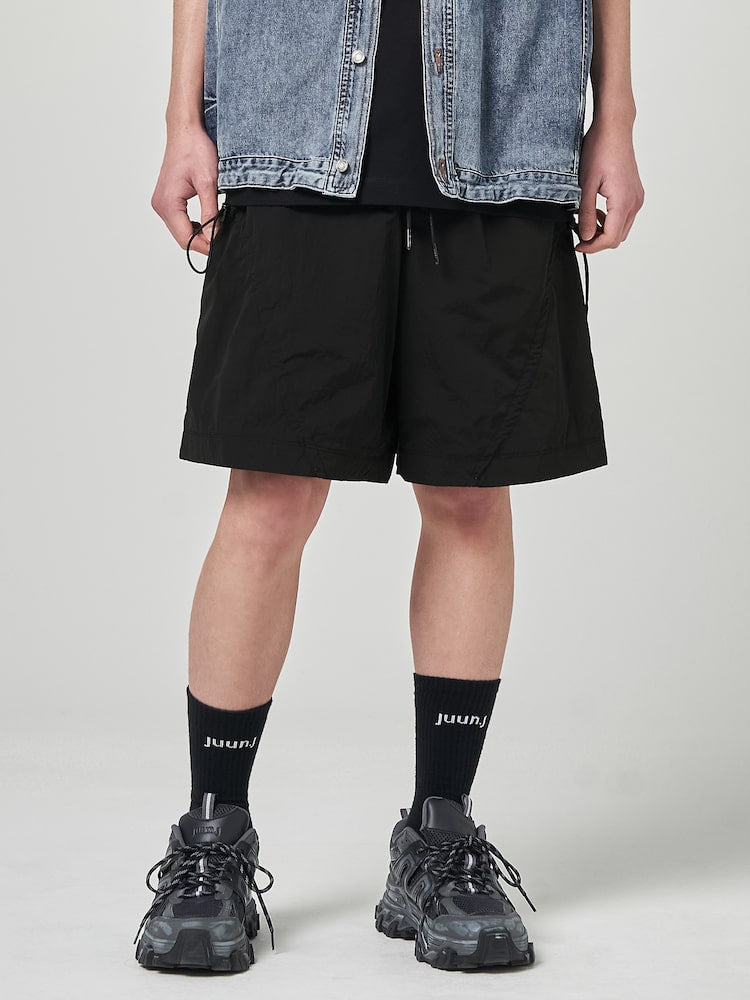 Nylon Puckering Shorts Black