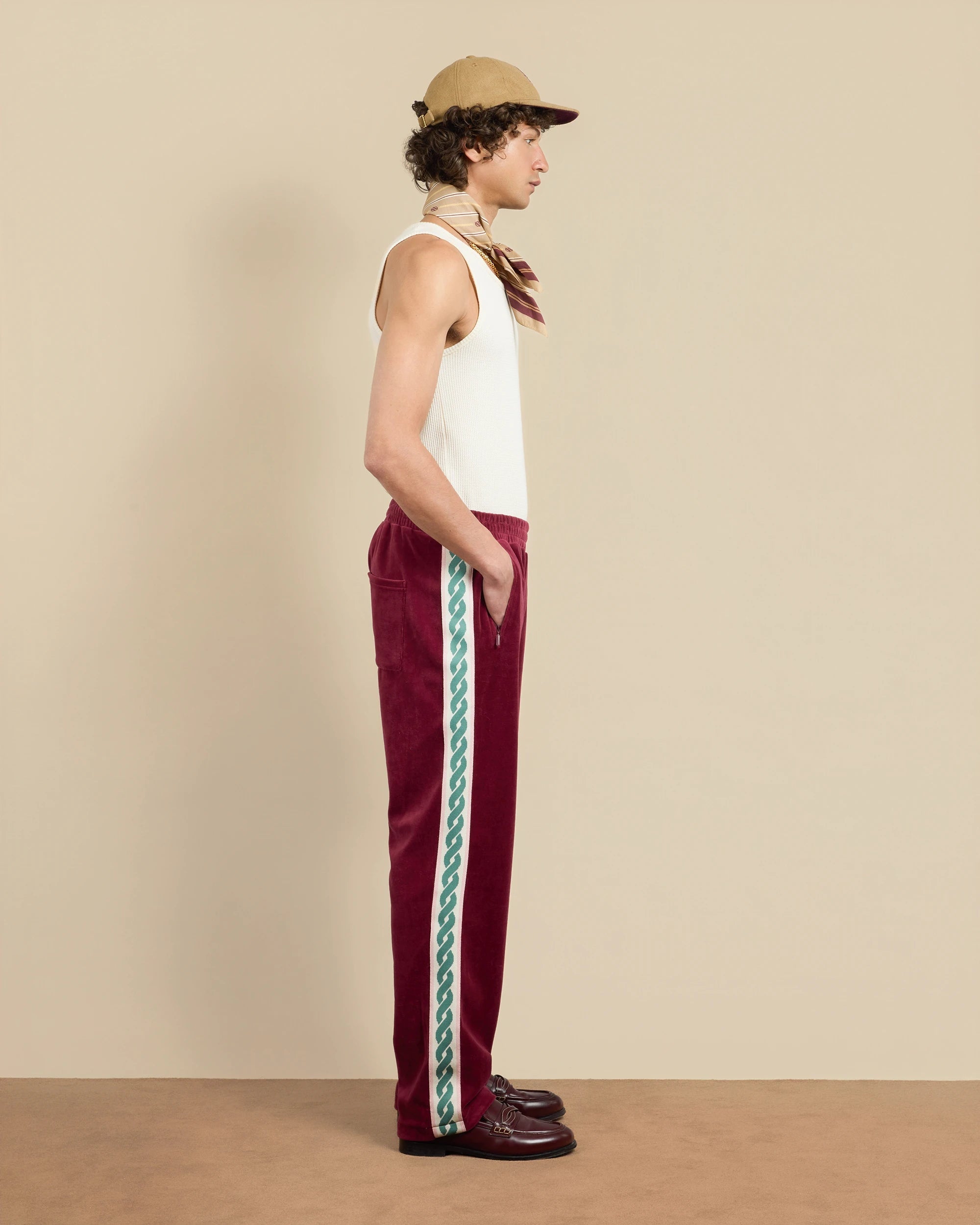 Le Pantalon Survetement Velours Wine