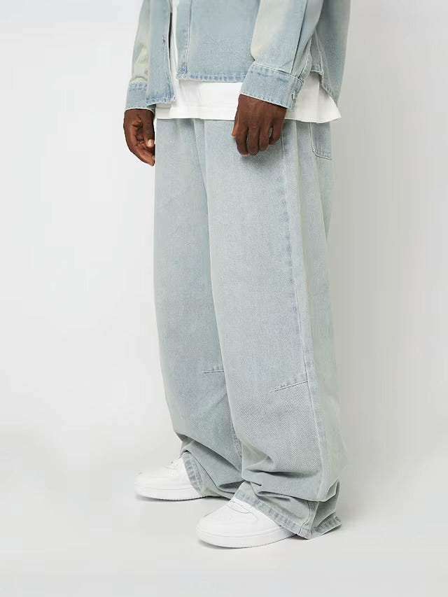 Og K Washed Western Relaxed Baggy Jeans blue