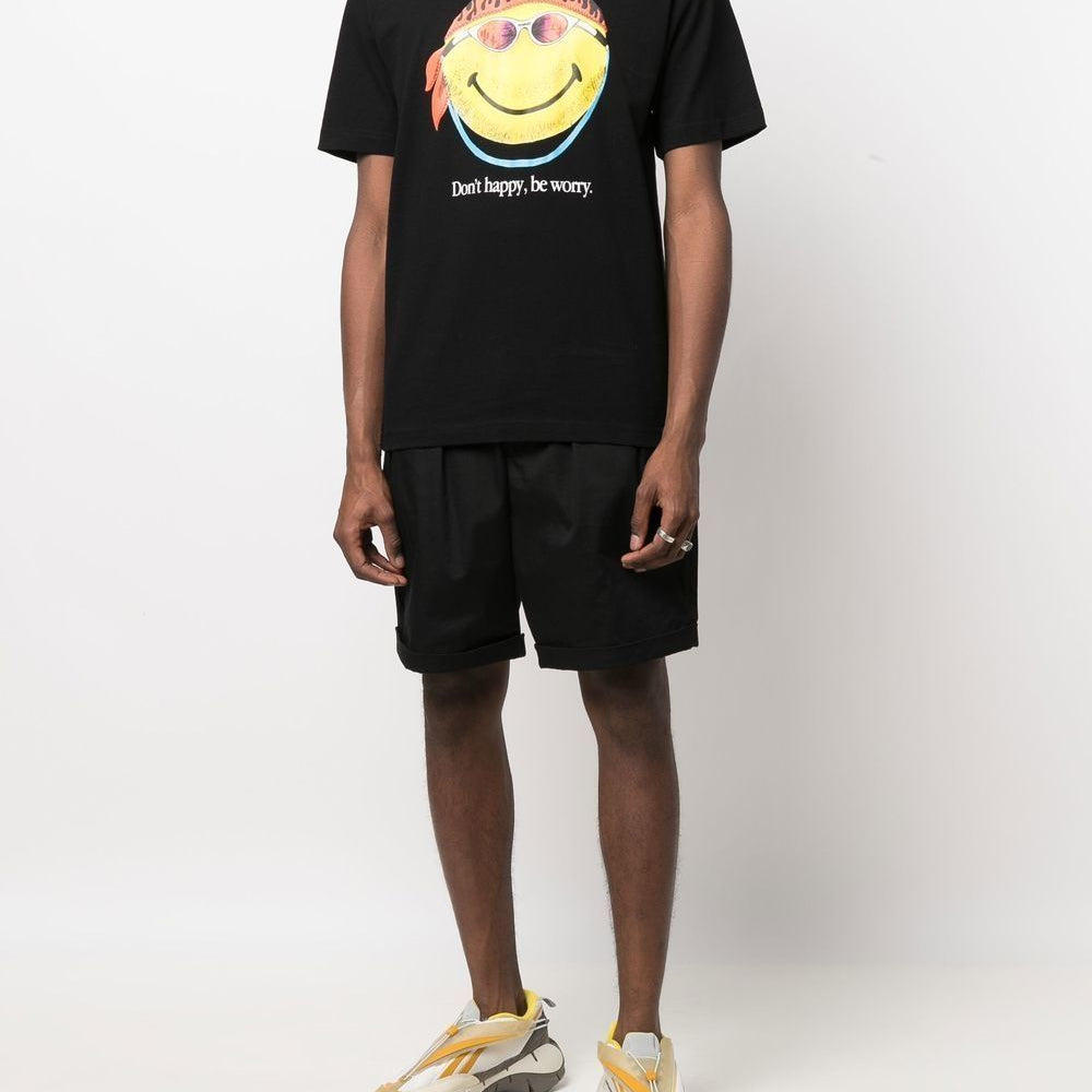 Smiley DonT Happy Be Worry Tee black