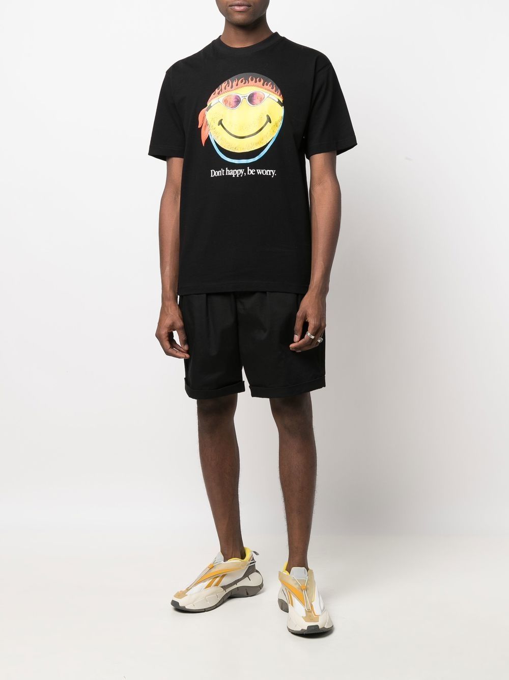 Smiley DonT Happy Be Worry Tee black