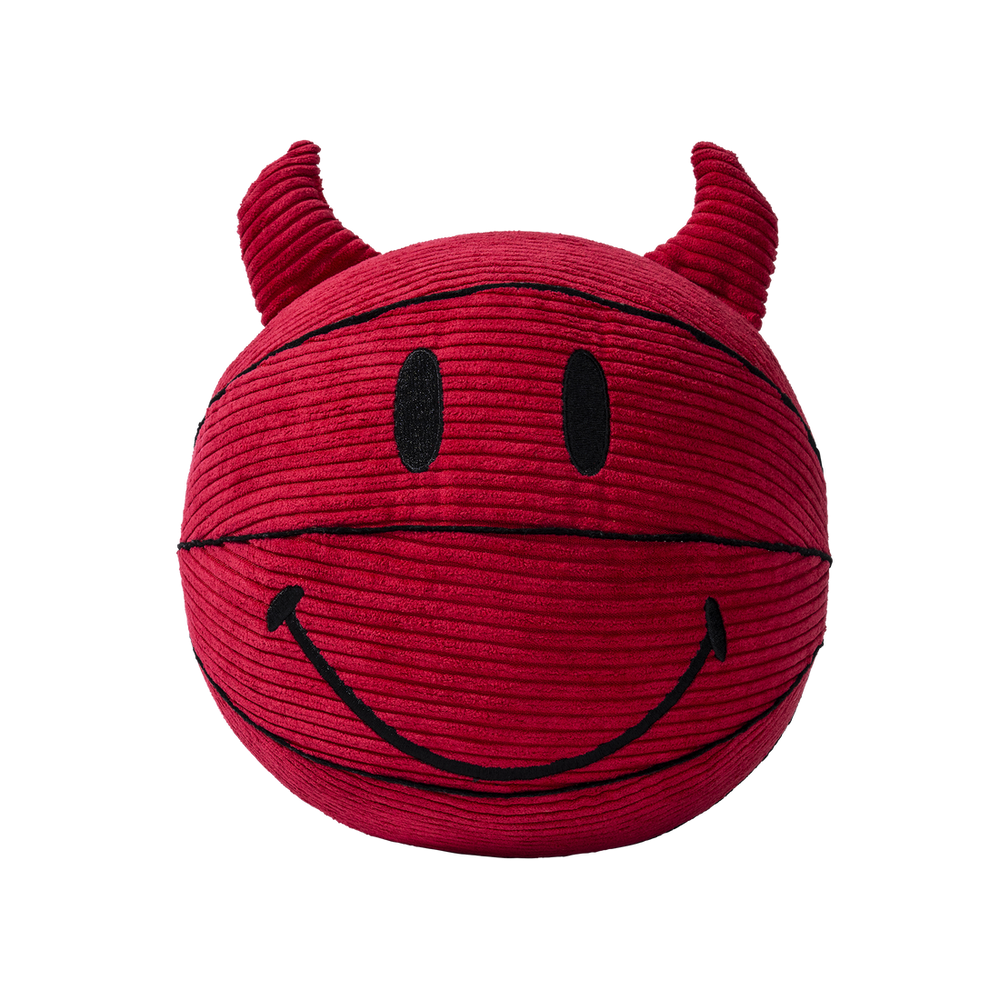 Smiley Devil Plush Basketball Red