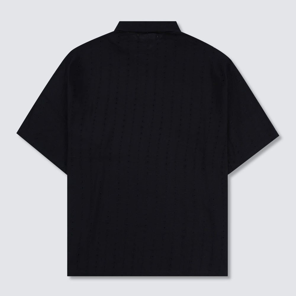 Clarity Woven Polo Black