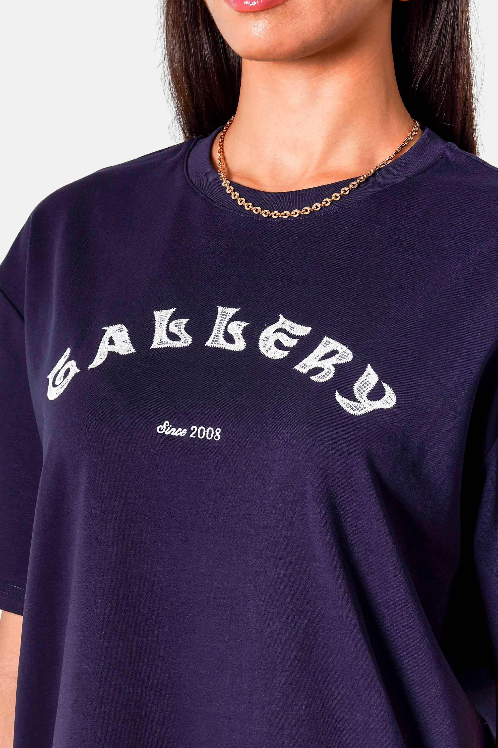 Gallery Lace Applique Tee 34811 Navy