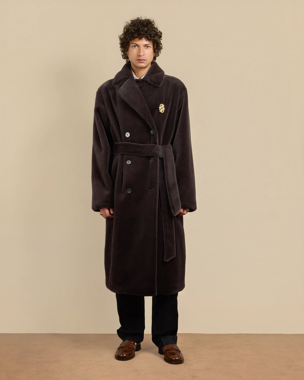 Le Manteau Fourrure Dark Brown