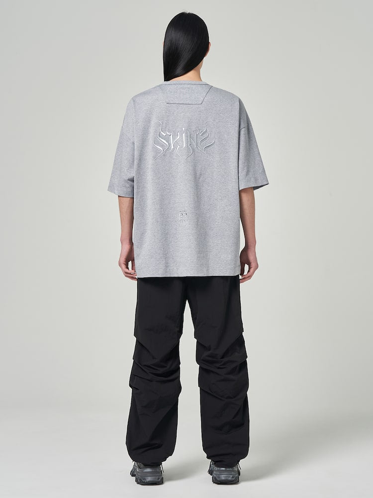 Semi Over Fit Graphic T Shirts Grey