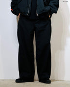 Barrel Leg Trousers Solid Black