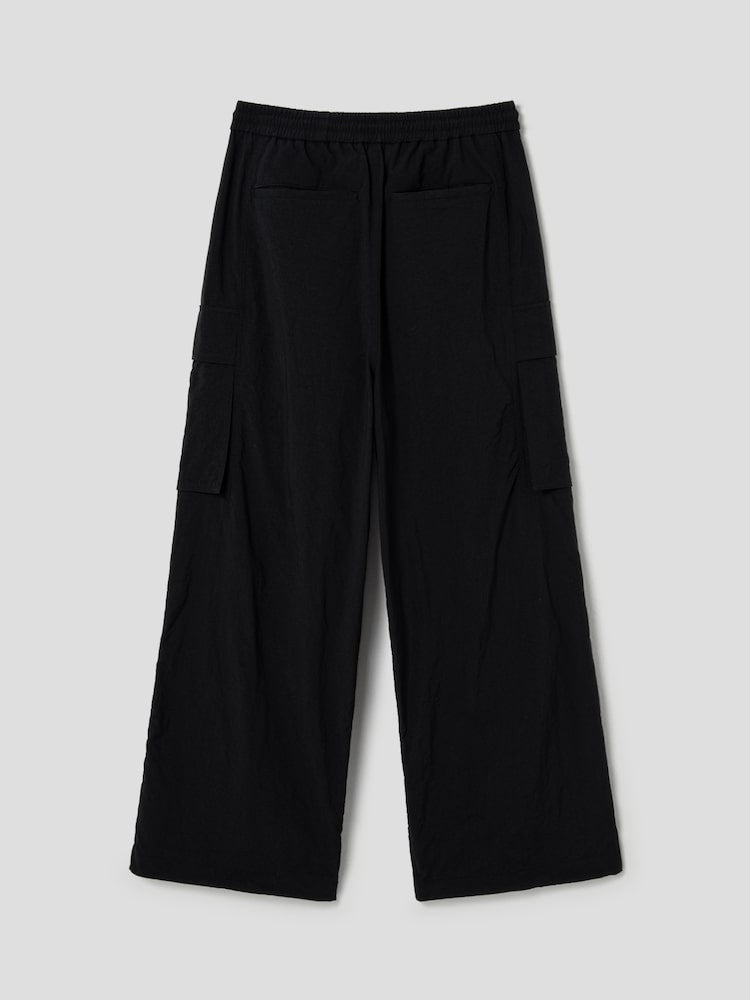 Nylon Puckering Pants Black