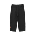 Barrel Leg Trousers Solid Black