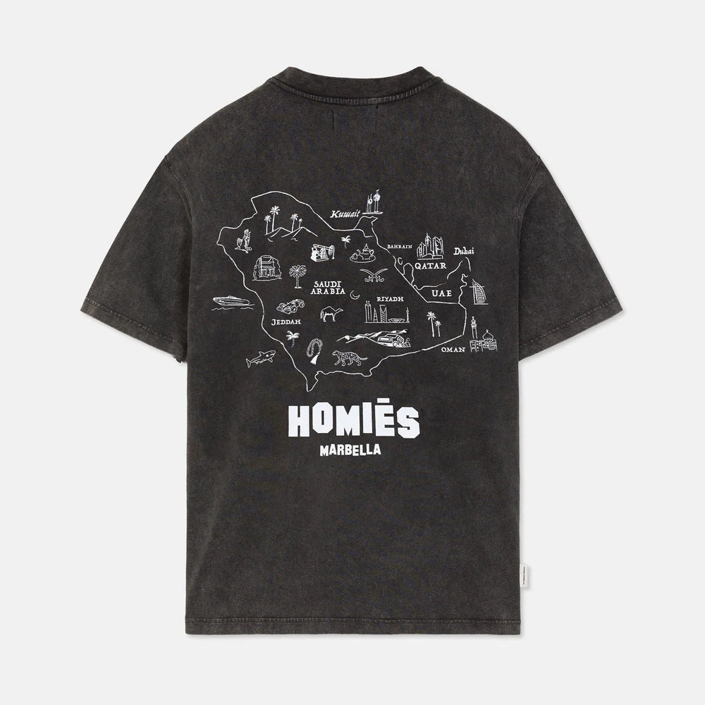 Mapa T Shirt Middle East Vintage Grey