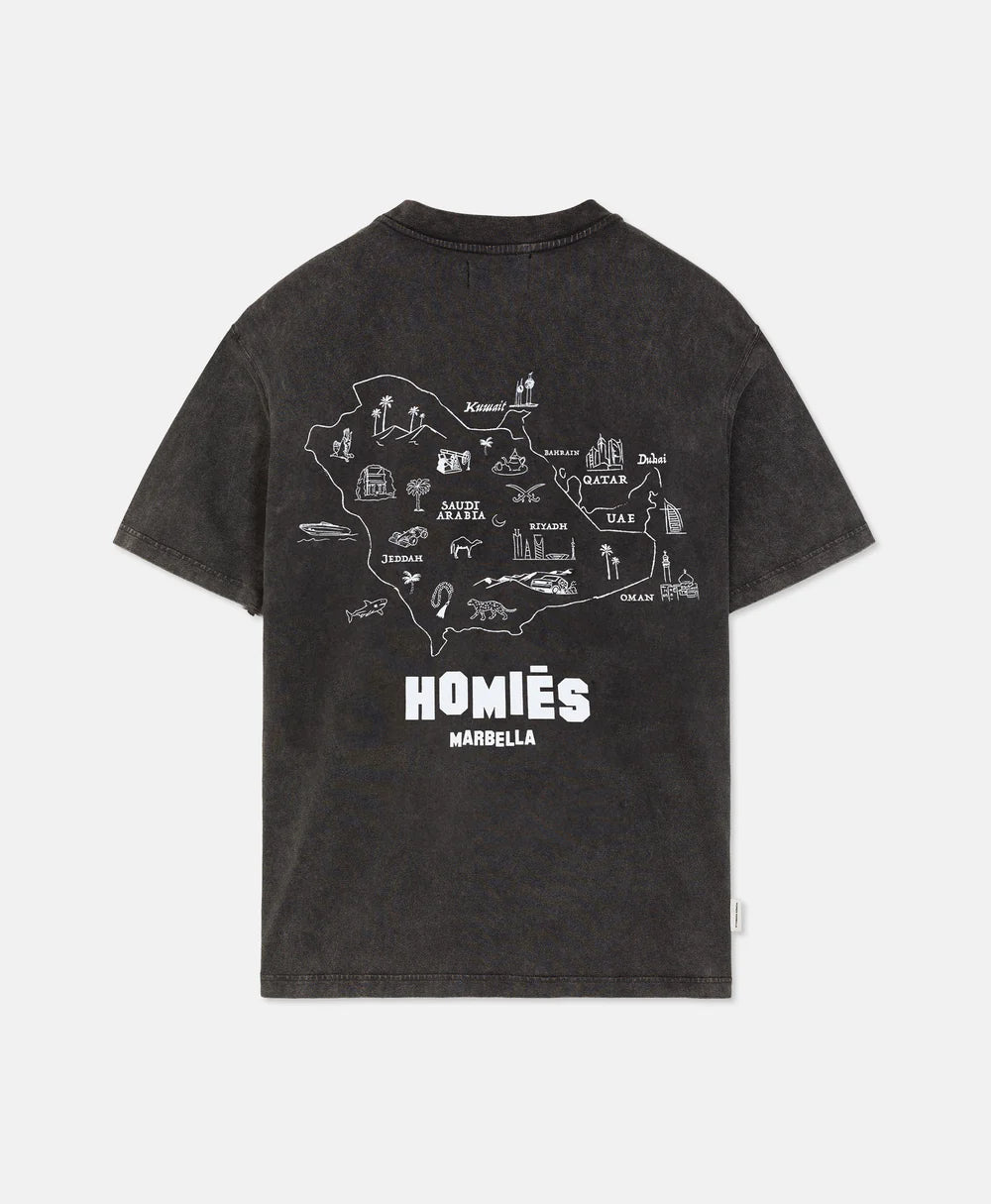 Mapa T Shirt Middle East Vintage Grey