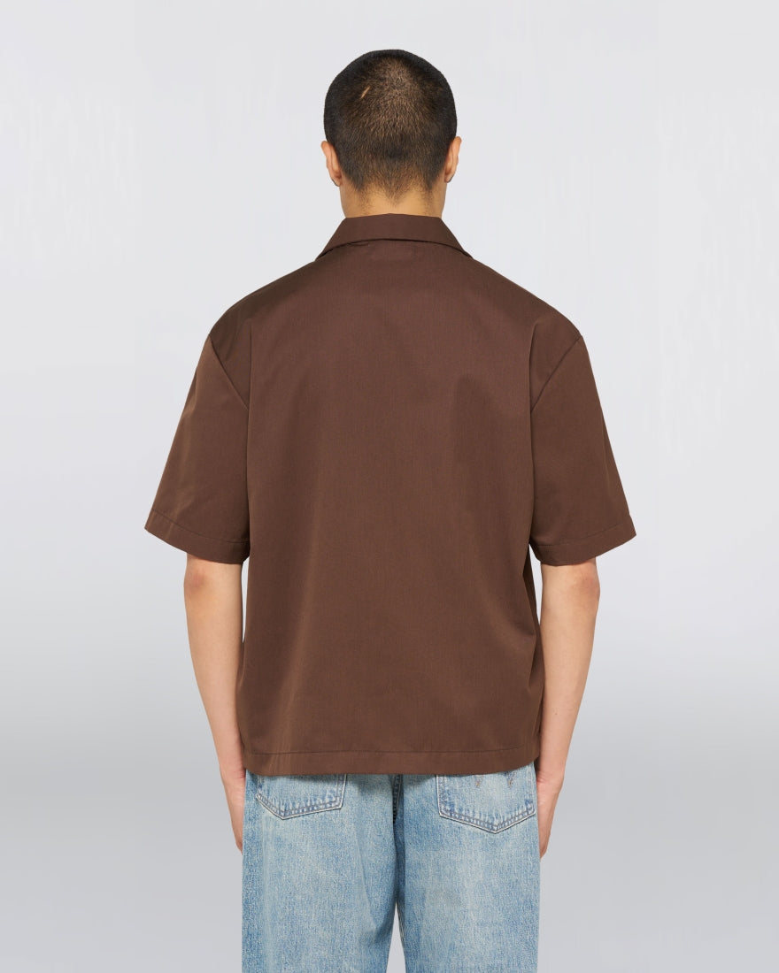Shizuku Shirt Ss Coffee Bean Garment Washed