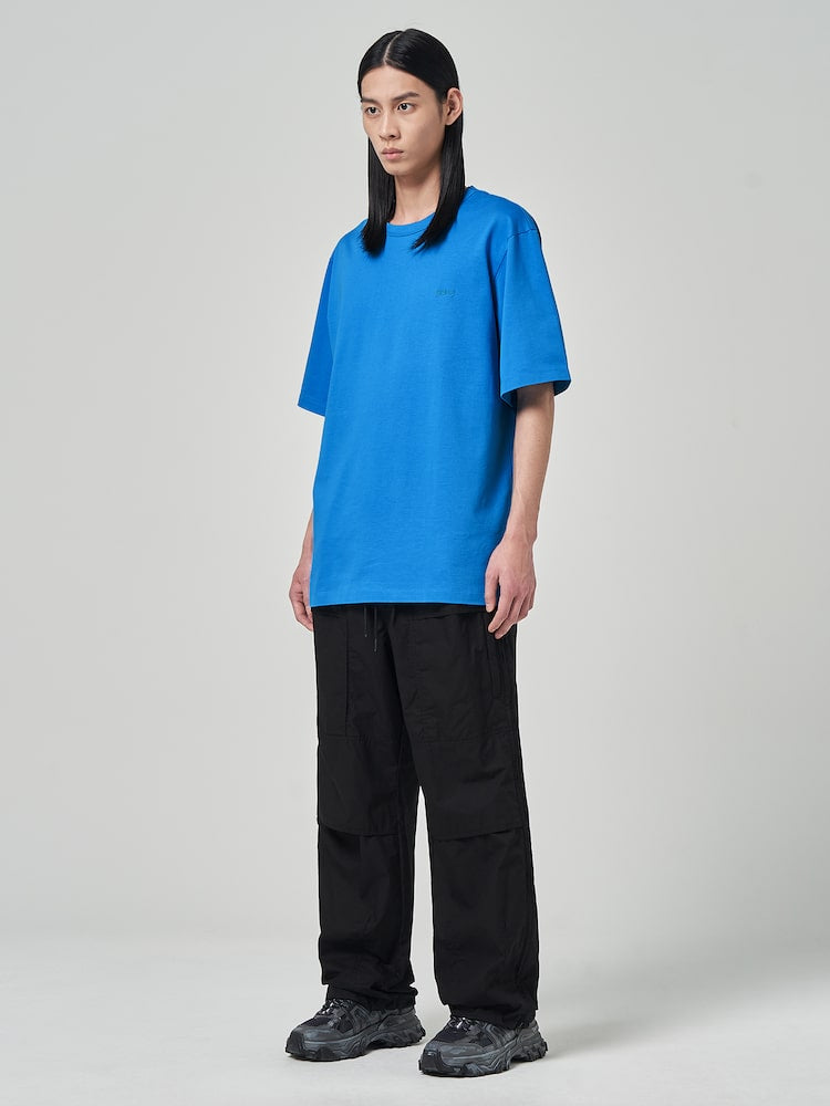 Loose Fit Short Sleeve T Shirts Blue