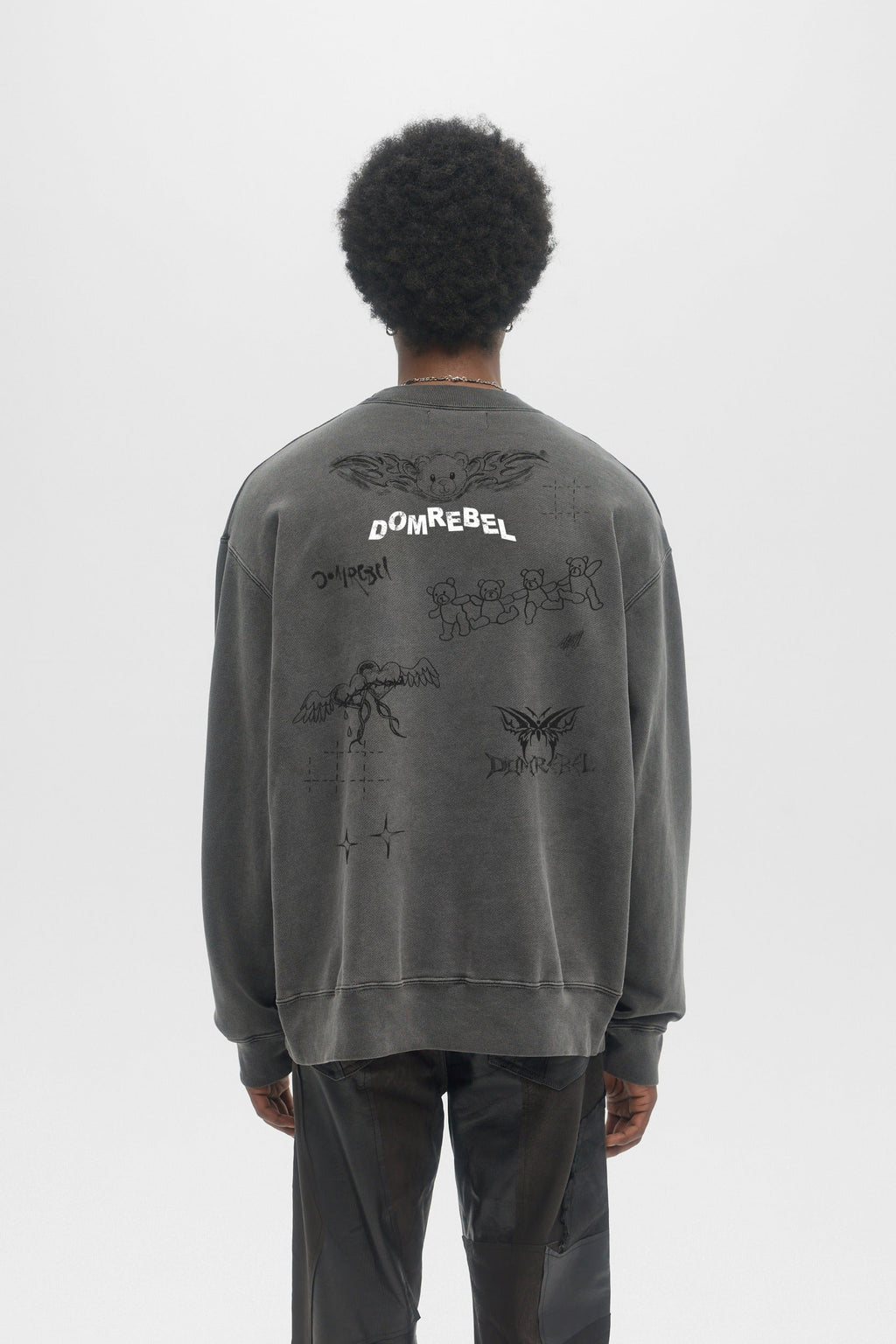 Snap Sketch Sweatshirt Faded Black Fw26