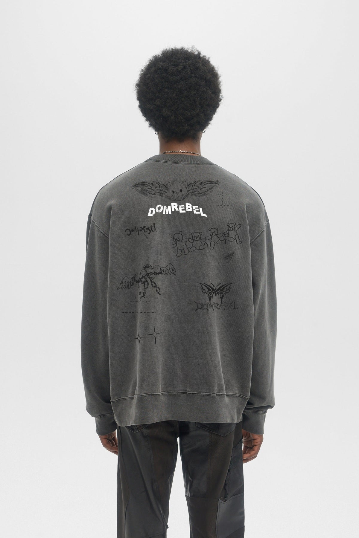 Snap Sketch Sweatshirt Faded Black Fw26