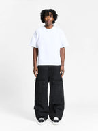 Wrinkled Canvas Cargo Pants Black