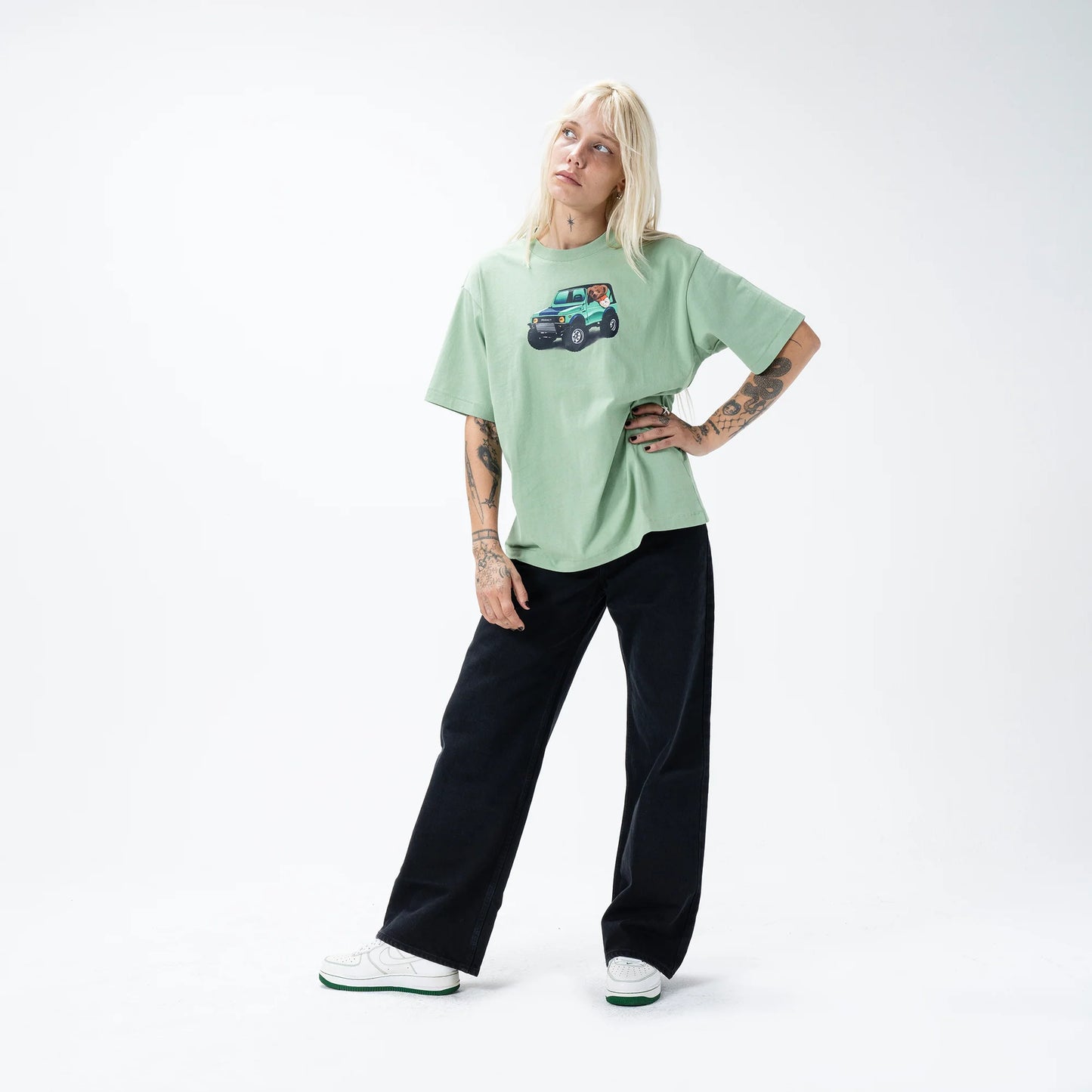 4X4 Bear T Shirt Basil