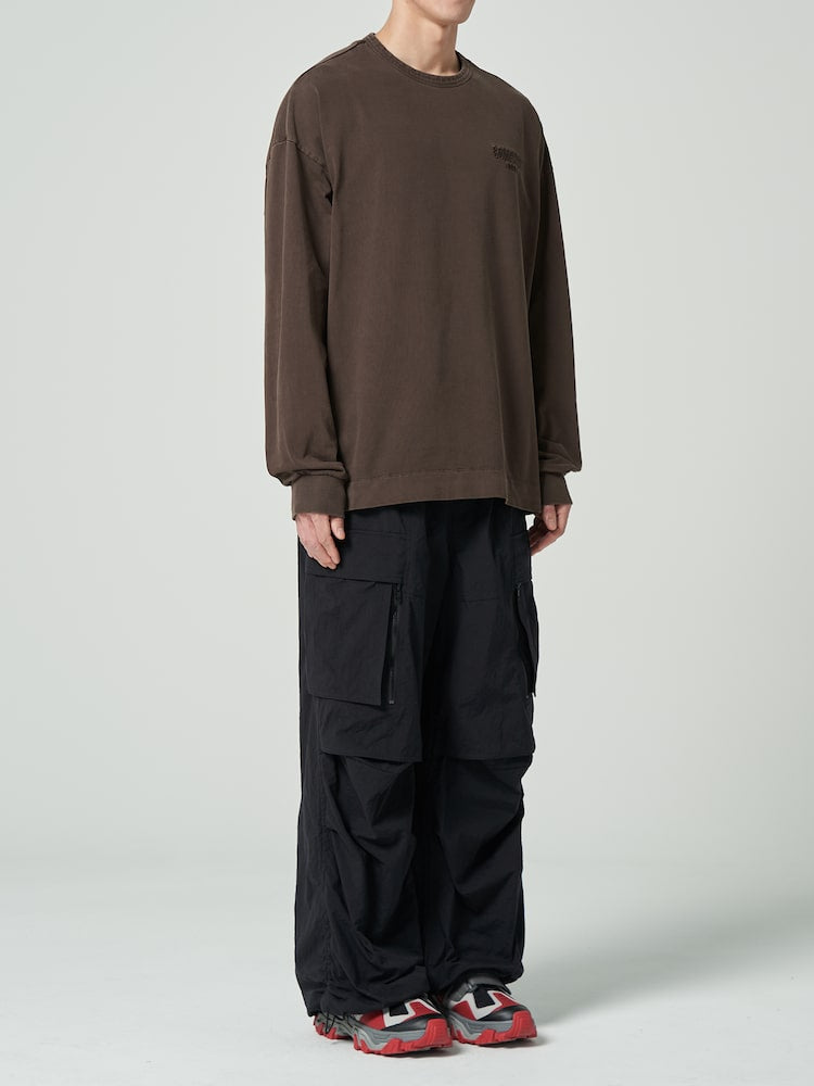 Nylon Puckering Pants Black