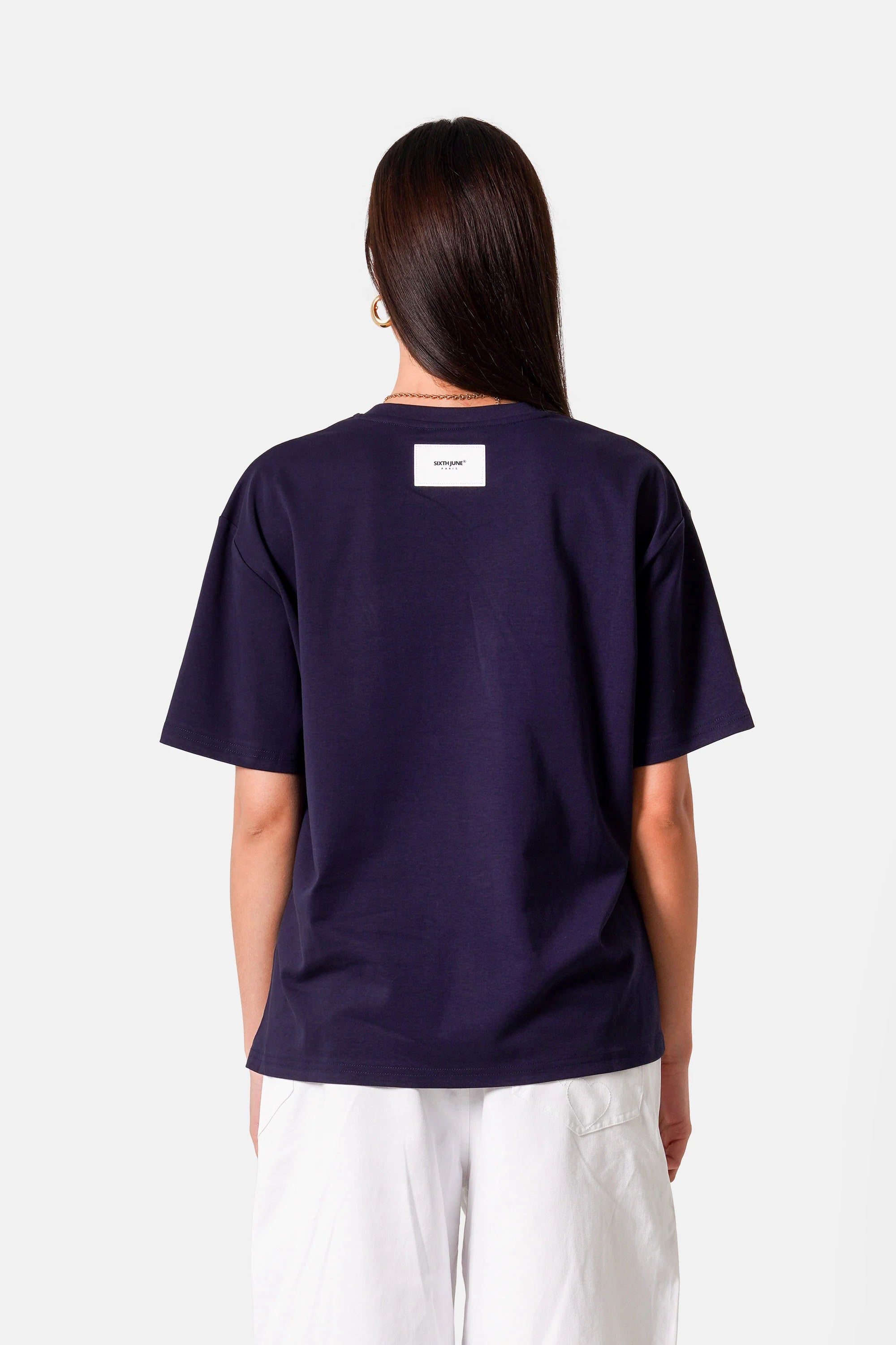 Gallery Lace Applique Tee 34811 Navy