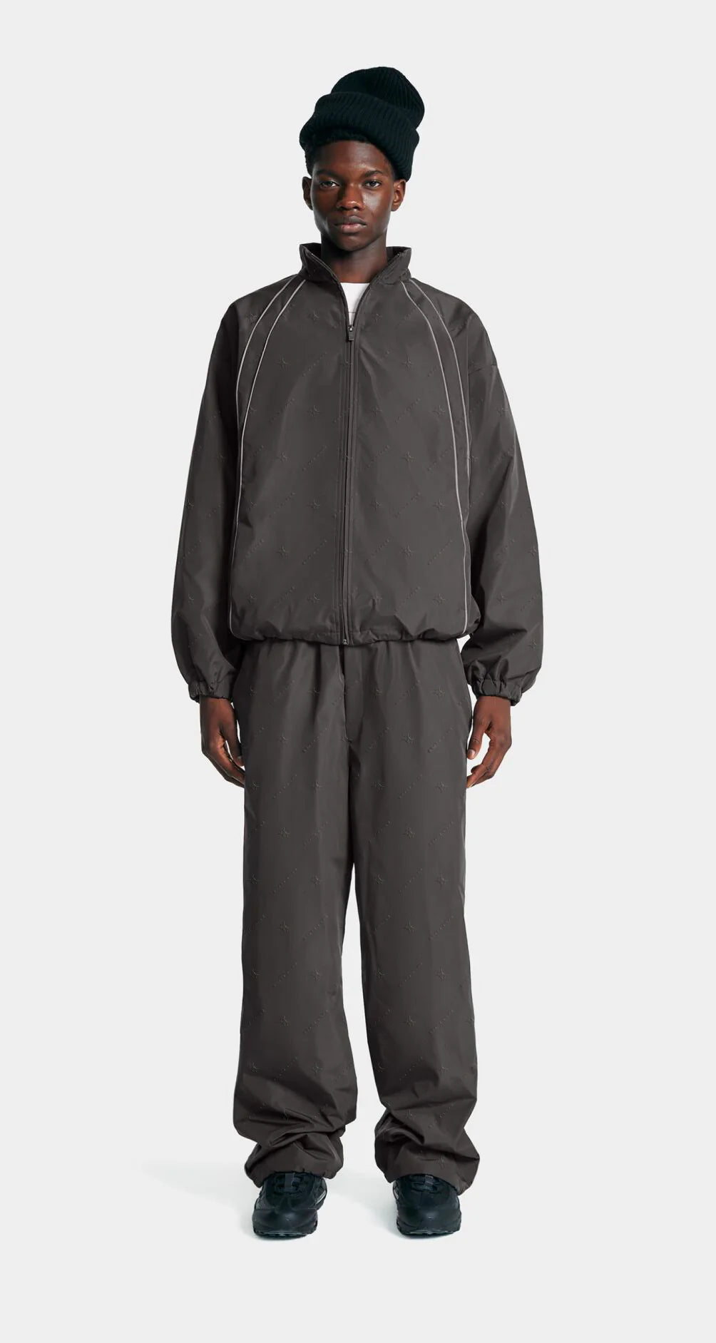 Taye Logo Relaxed Track Jacket Obsidian Black
