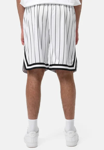 
                      
                        Small Sign Pinstripe Mesh Shorts White
                      
                    