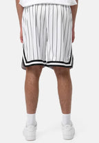 Small Sign Pinstripe Mesh Shorts White