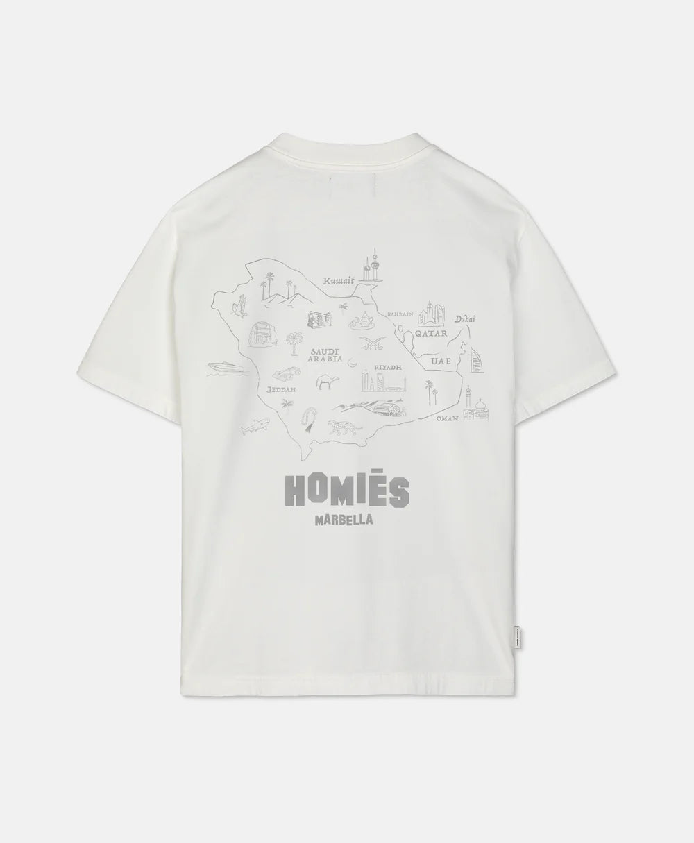 Mapa T Shirt Middle East Vintage Light Grey