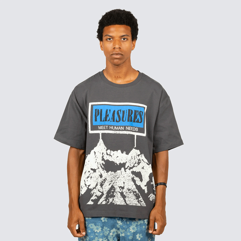 HUMAN NEEDS HEAVYWEIGHT SHIRT CHARCOAL GREY