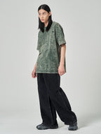 Loose Fit Garment Dyed Short Sleeve T Shirts Khaki